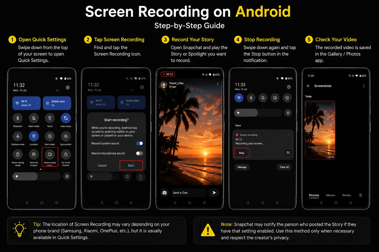 How to Screen Recording using Android